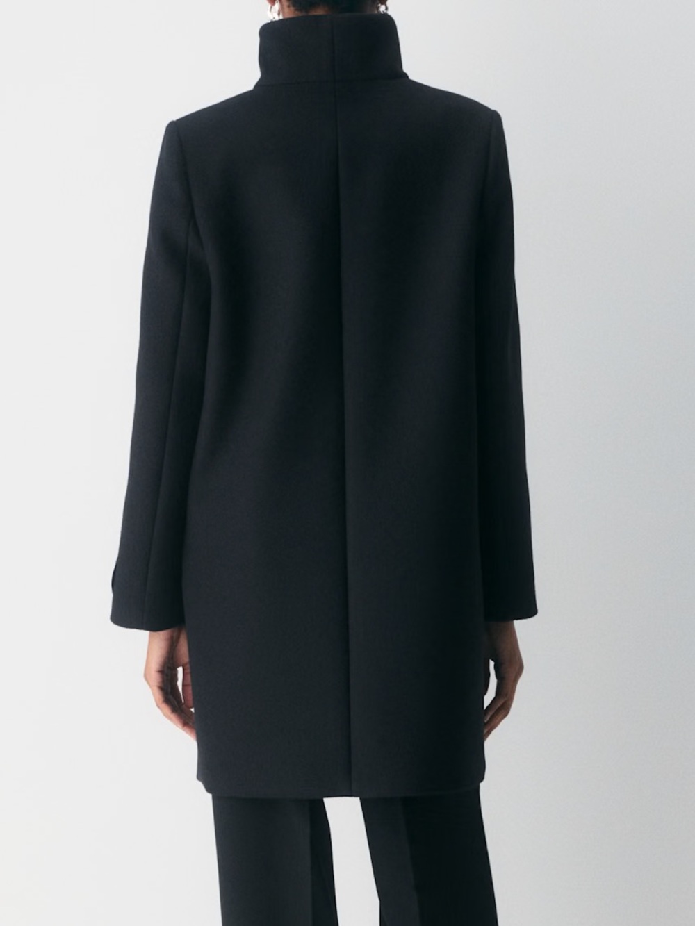 Aritzia Wilfred Cocoon Coat Black Wool Cashmere - Picture 2 of 5